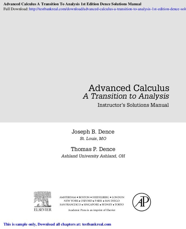 Advanced Calculus: A Transition to Analysis
